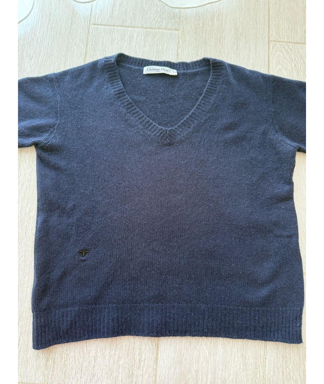CHRISTIAN DIOR Темно-синий кашемировый джемпер / свитер, фото 4