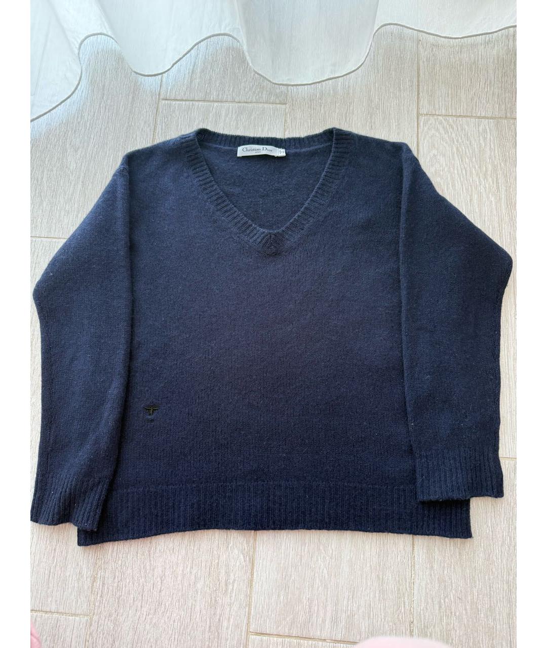 CHRISTIAN DIOR Темно-синий кашемировый джемпер / свитер, фото 5