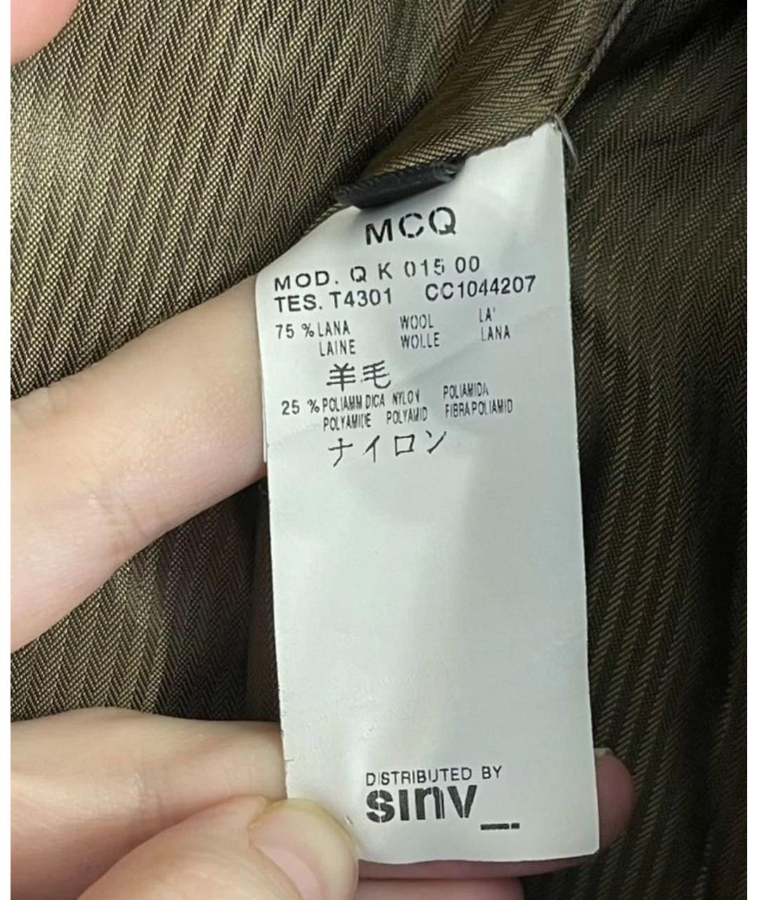ALEXANDER MCQUEEN Хаки шерстяное пальто, фото 5