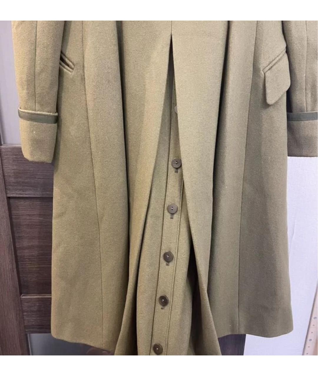 ALEXANDER MCQUEEN Хаки шерстяное пальто, фото 3
