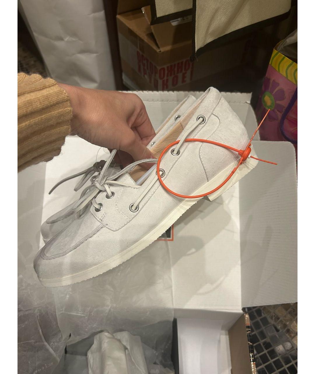 KITON Белые замшевые мокасины, фото 3