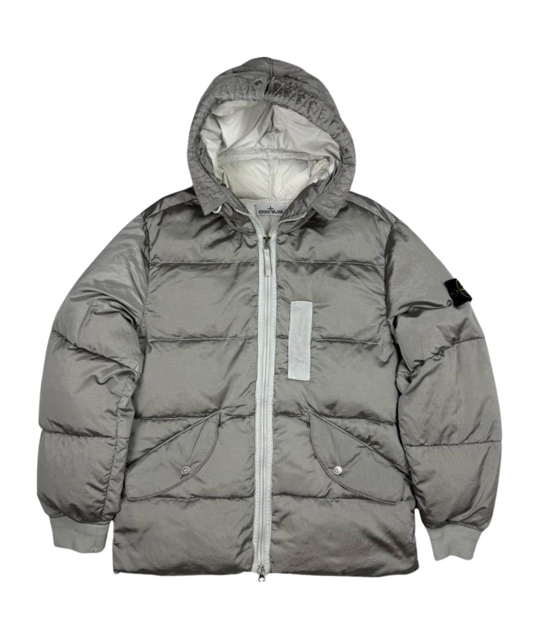 STONE ISLAND Серебрянный пуховик, фото 1