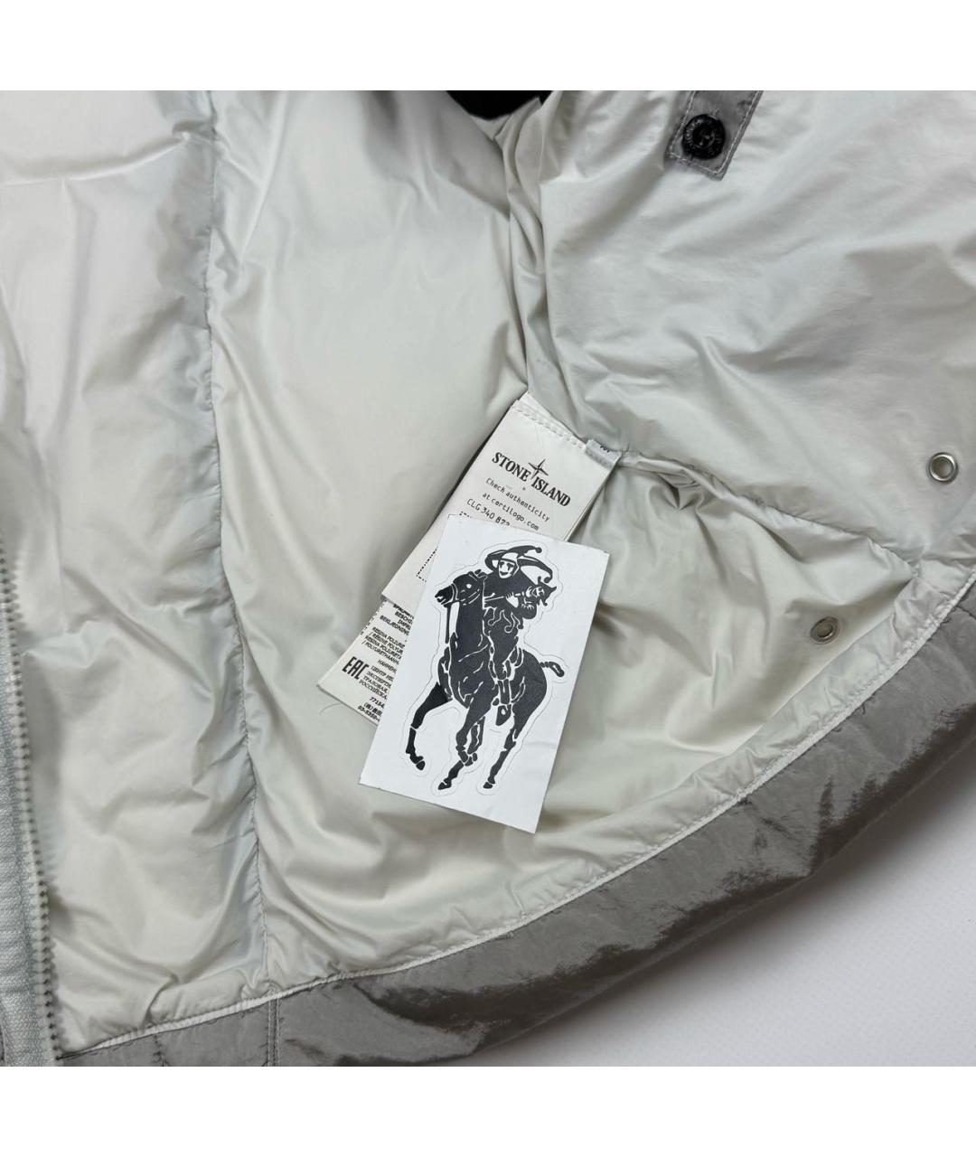 STONE ISLAND Серебрянный пуховик, фото 5