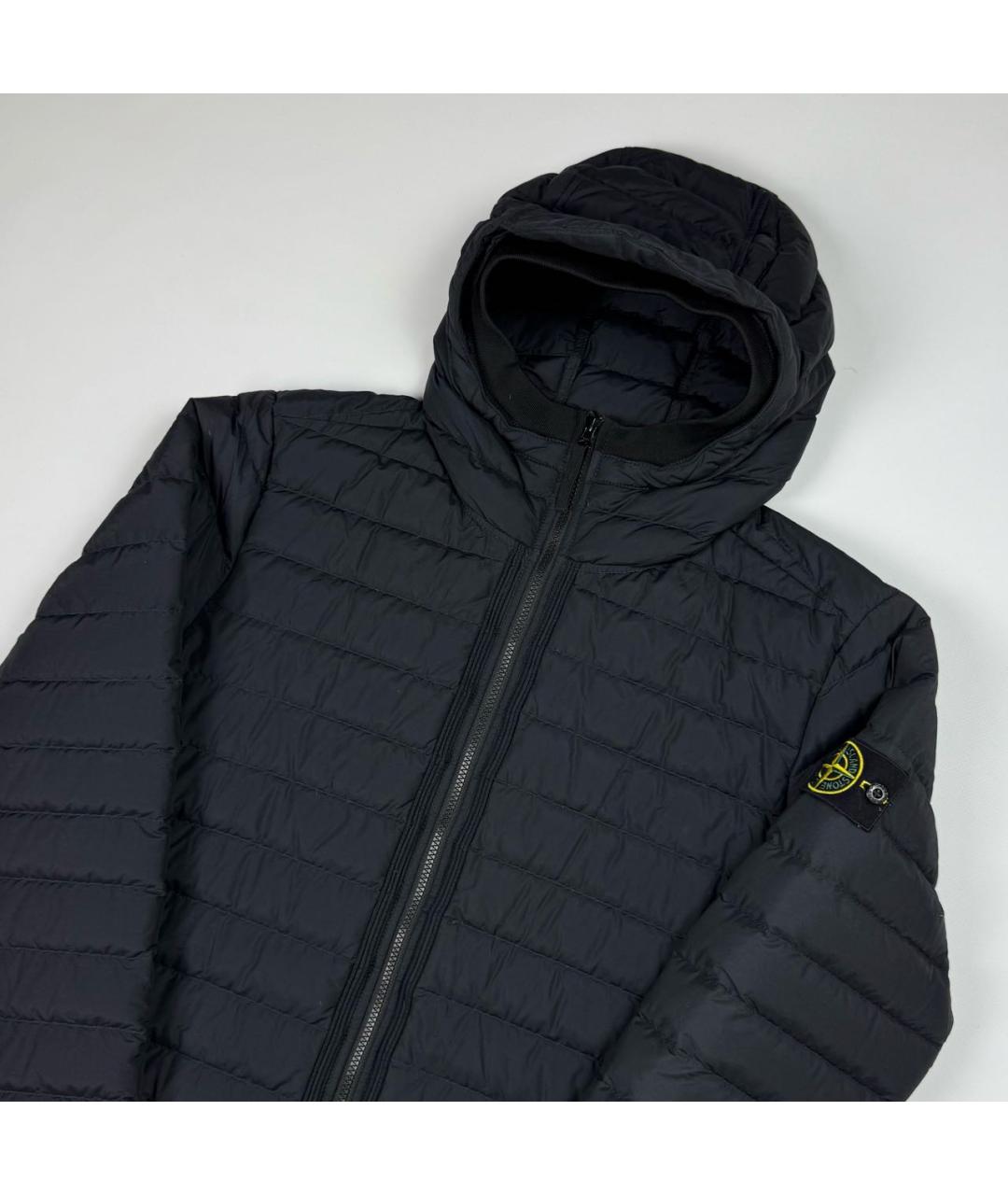 STONE ISLAND Темно-синий пуховик, фото 2