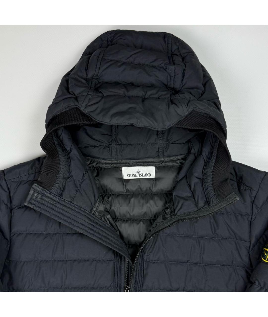 STONE ISLAND Темно-синий пуховик, фото 3