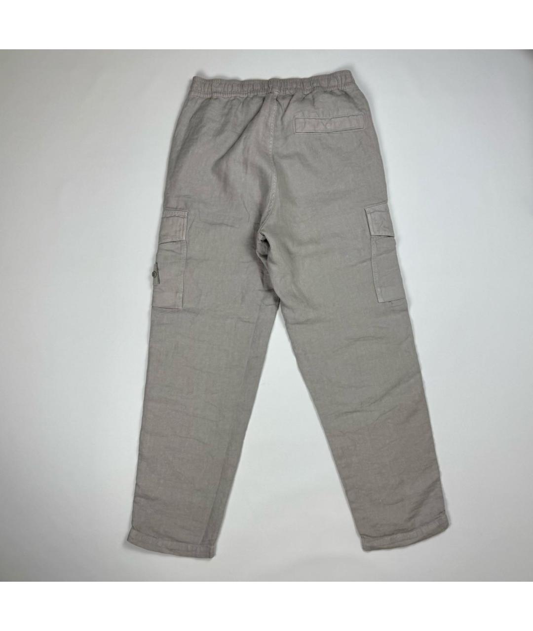 STONE ISLAND Серые хлопковые повседневные брюки, фото 2