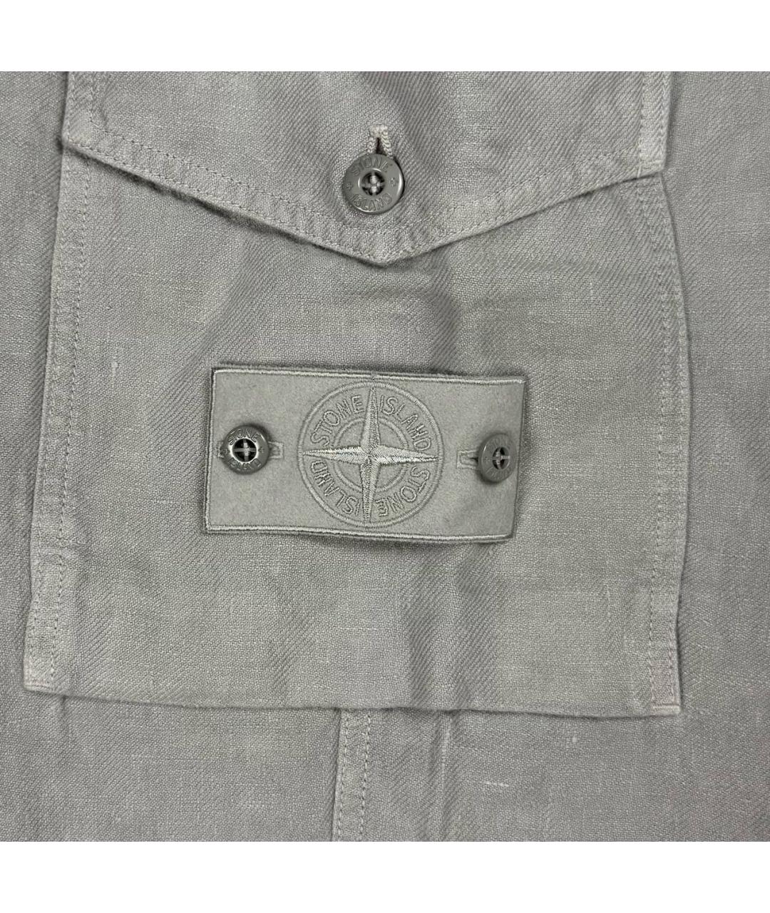 STONE ISLAND Серые хлопковые повседневные брюки, фото 4