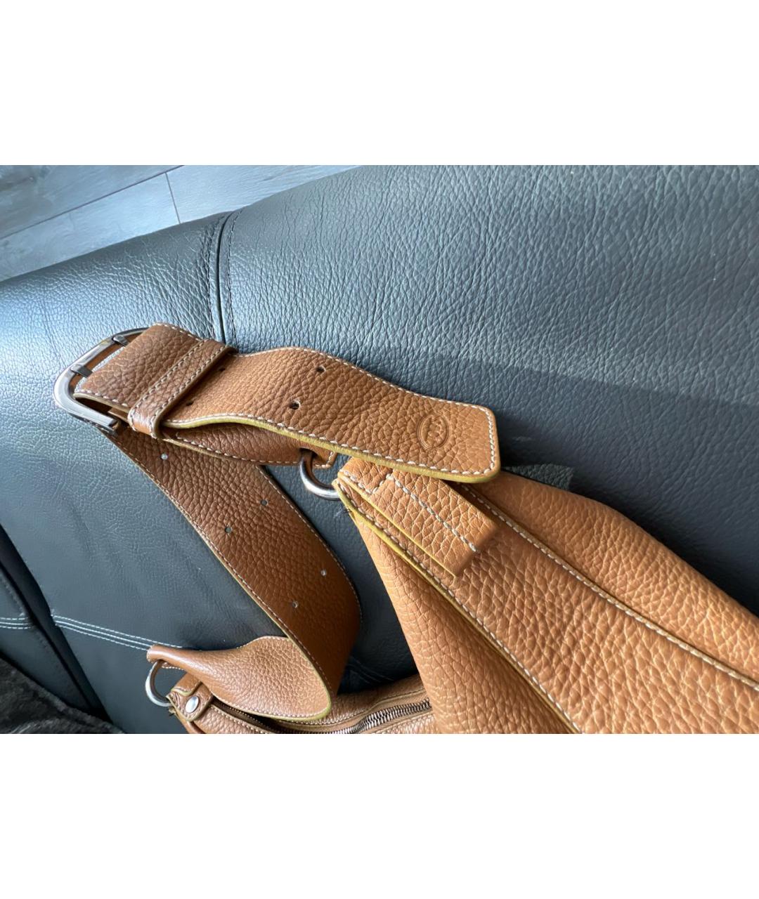 TOD'S Горчичная кожаная сумка с короткими ручками, фото 2
