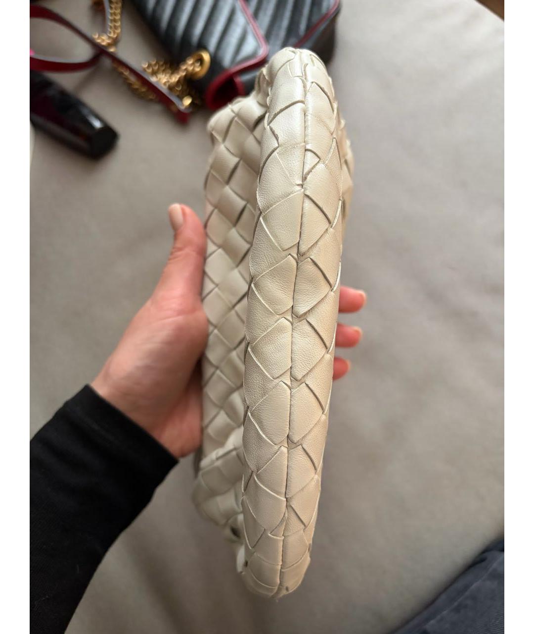 BOTTEGA VENETA Белая кожаная сумка с короткими ручками, фото 7
