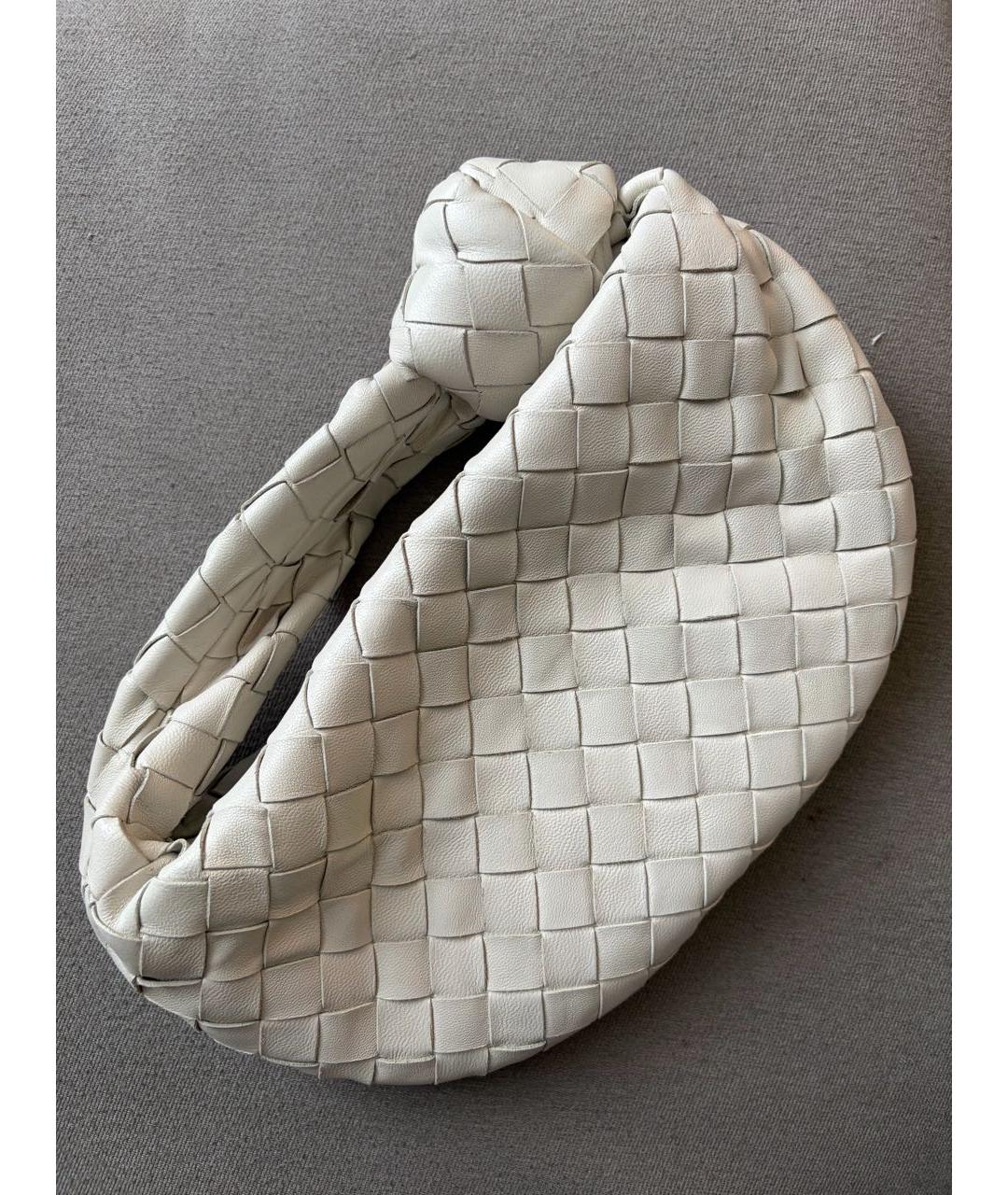 BOTTEGA VENETA Белая кожаная сумка с короткими ручками, фото 2