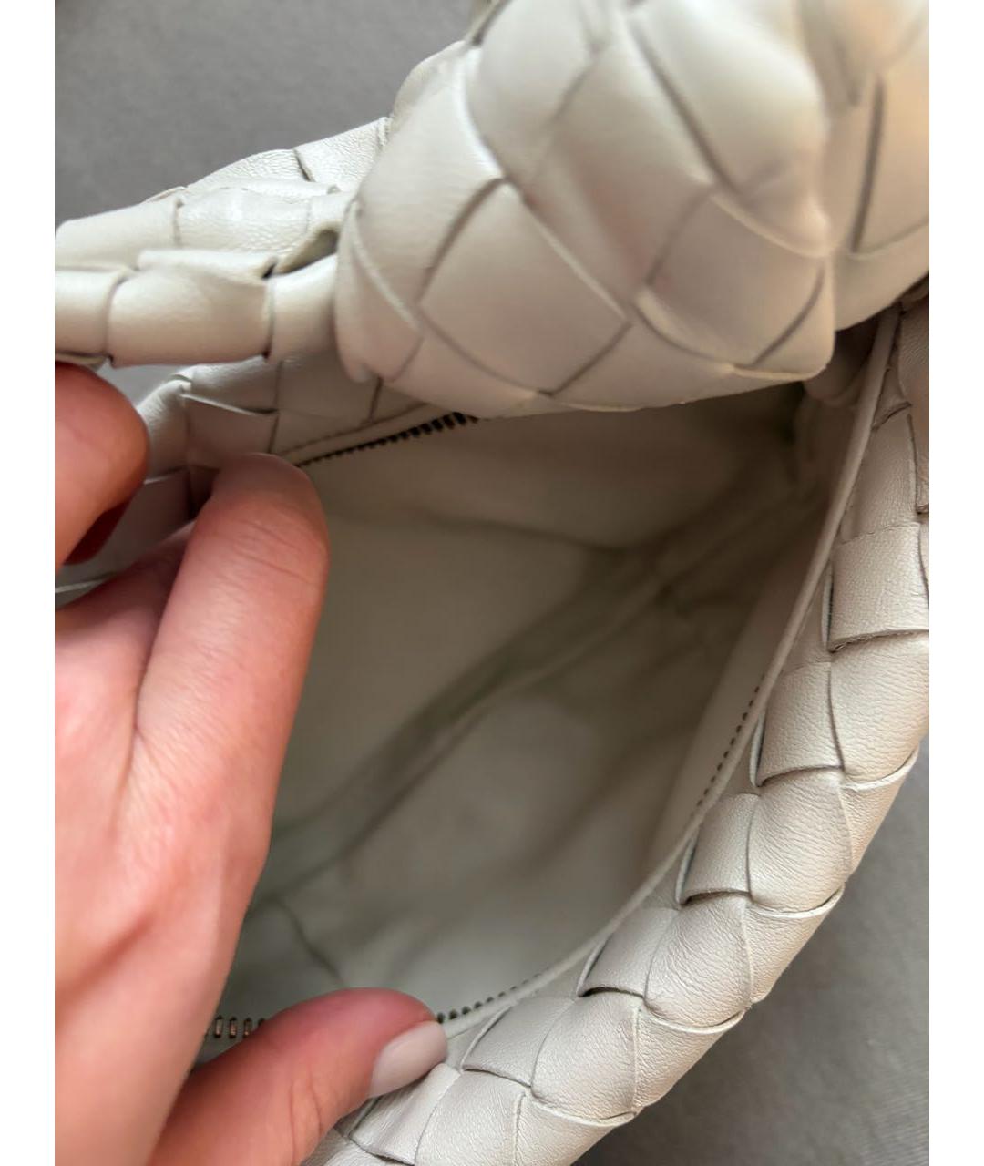BOTTEGA VENETA Белая кожаная сумка с короткими ручками, фото 8