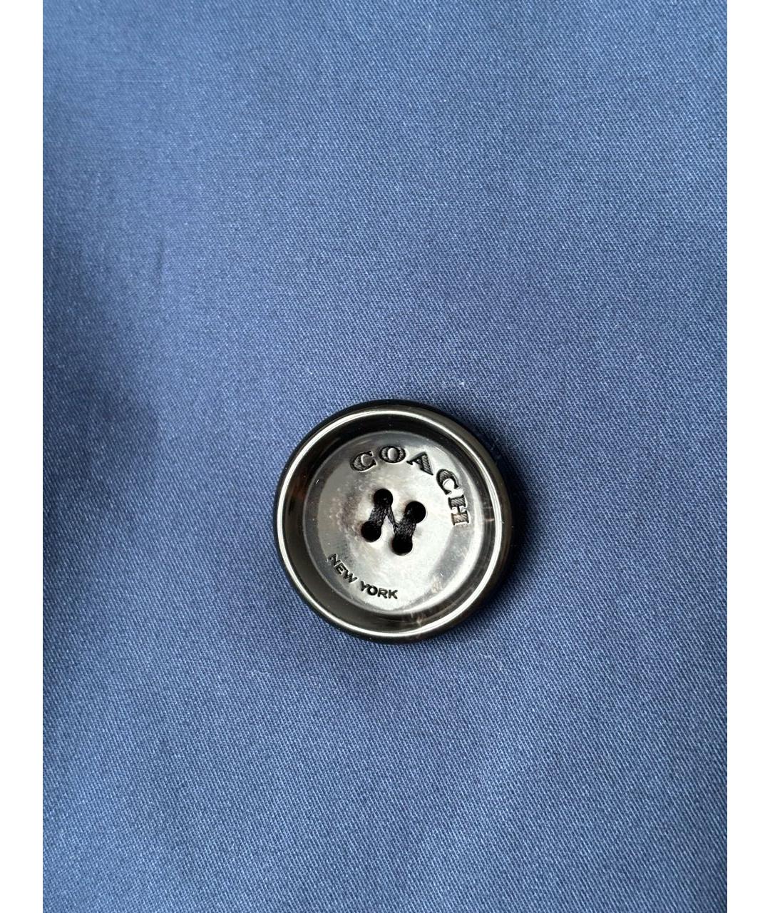 COACH Темно-синий полиэстеровый тренч/плащ, фото 5