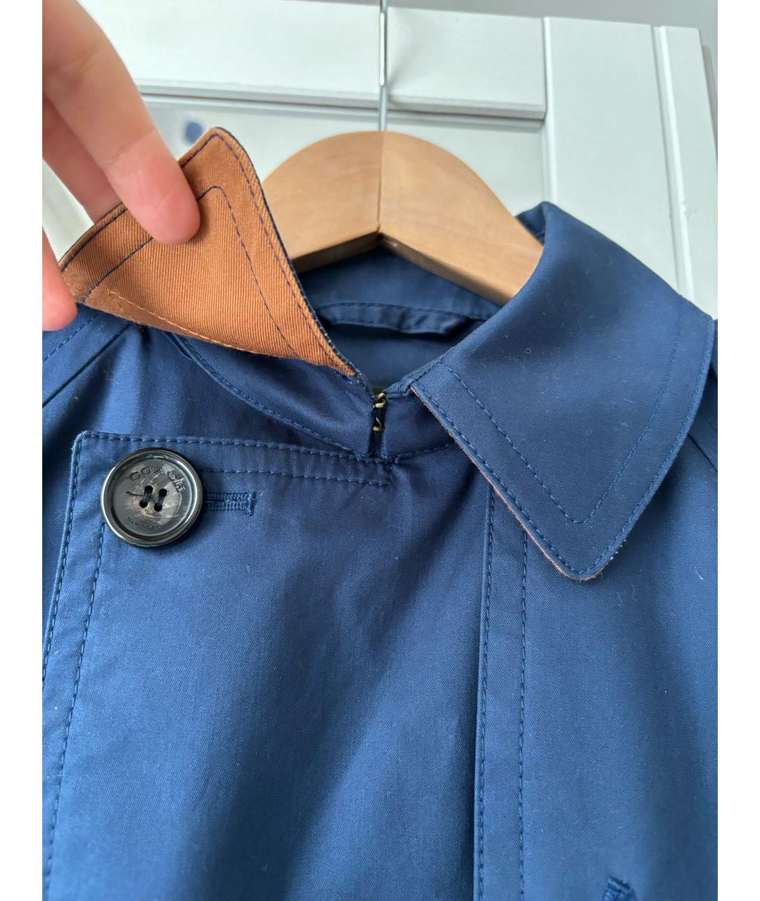 COACH Темно-синий полиэстеровый тренч/плащ, фото 3