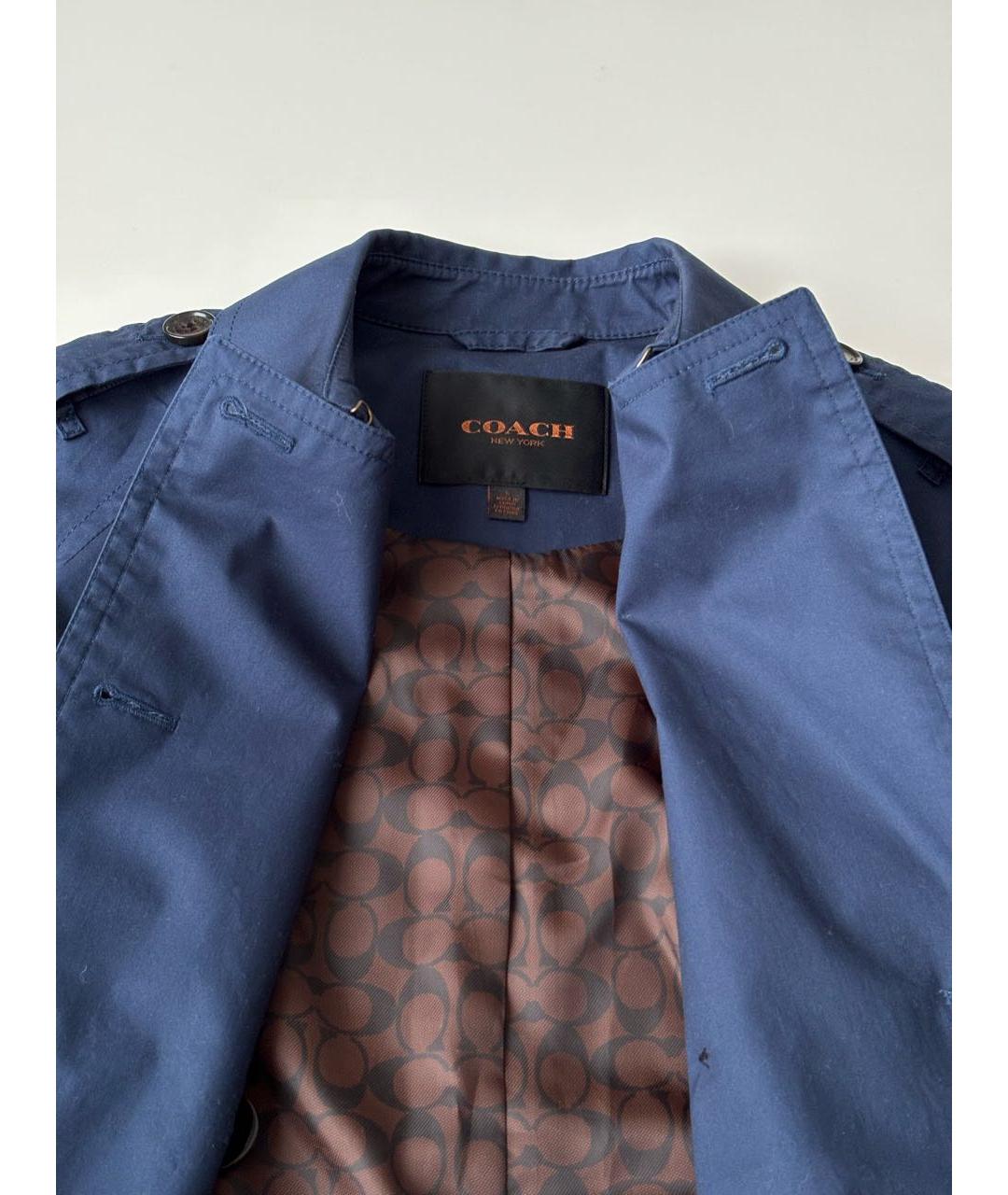 COACH Темно-синий полиэстеровый тренч/плащ, фото 2