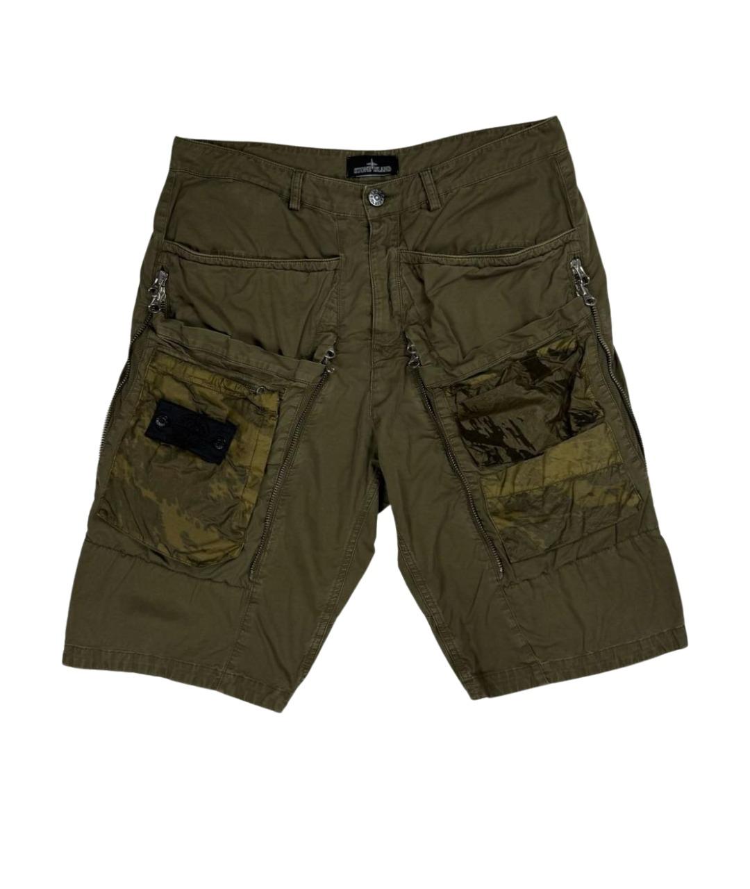 STONE ISLAND SHADOW PROJECT Хаки хлопковые шорты, фото 1