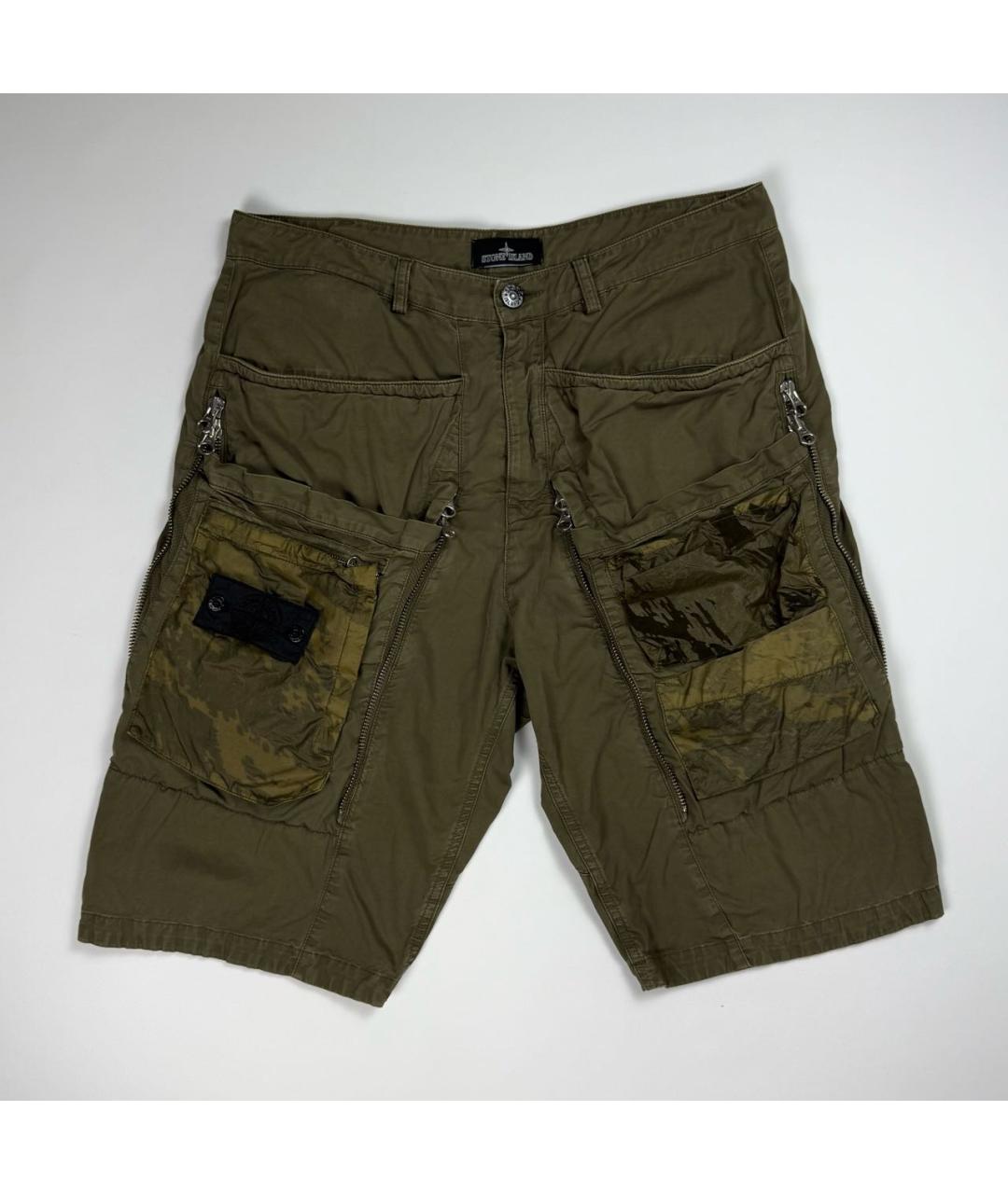STONE ISLAND SHADOW PROJECT Хаки хлопковые шорты, фото 6