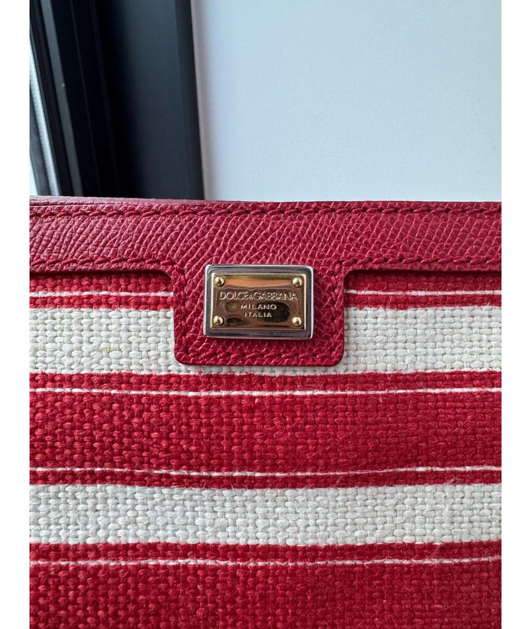 DOLCE&GABBANA Красная тканевая сумка тоут, фото 7