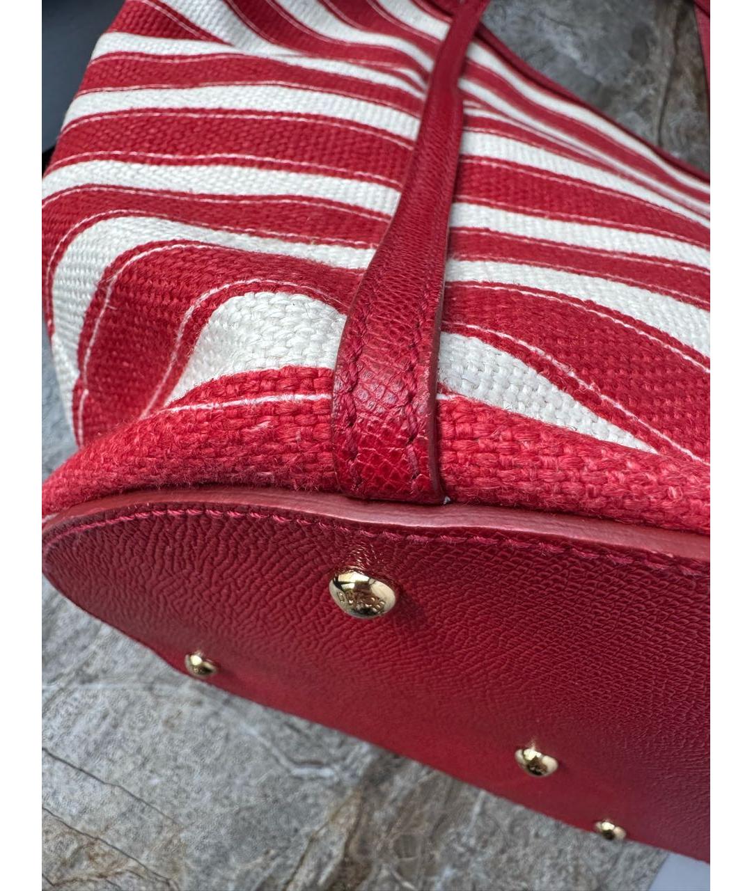 DOLCE&GABBANA Красная тканевая сумка тоут, фото 6