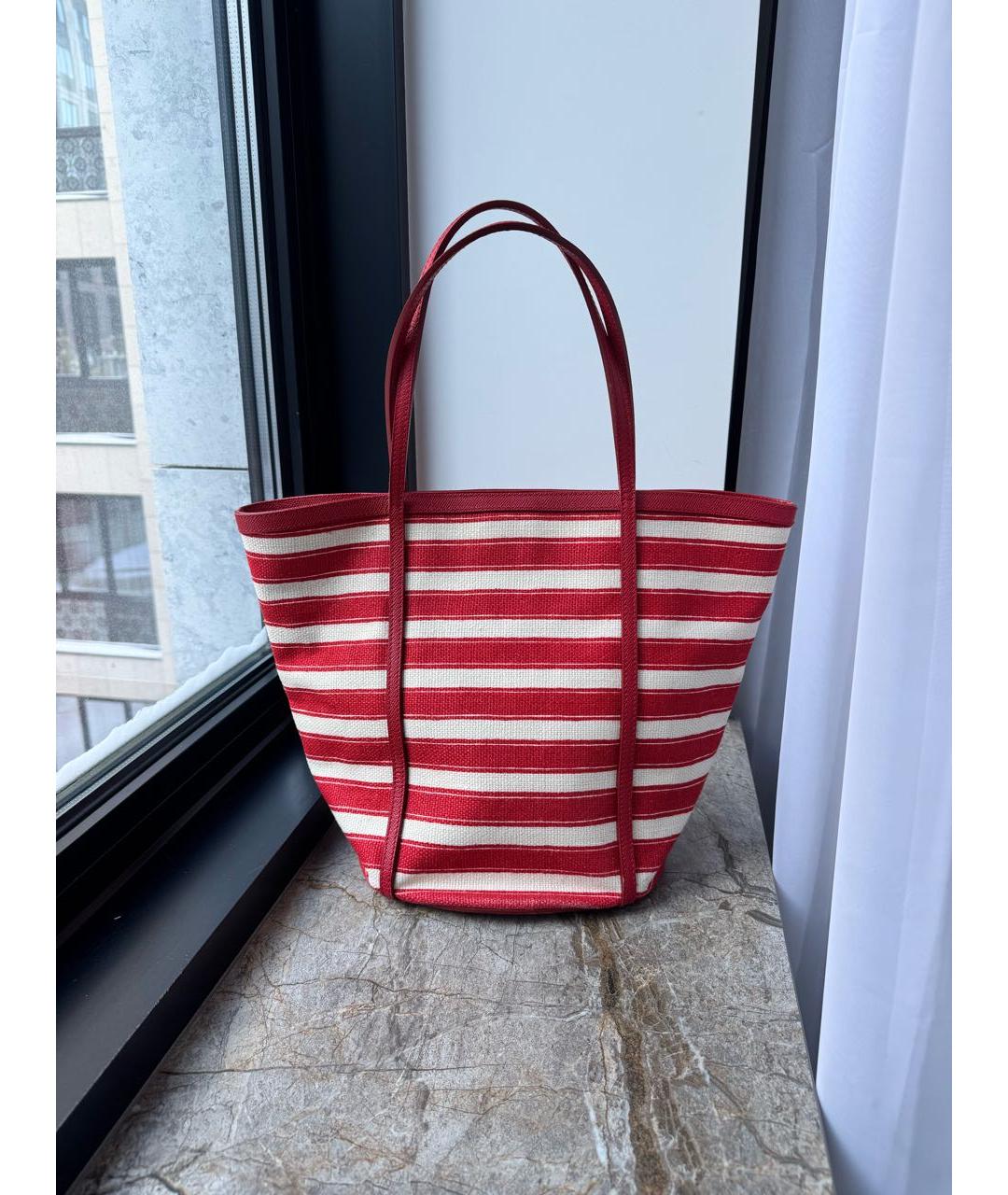 DOLCE&GABBANA Красная тканевая сумка тоут, фото 3