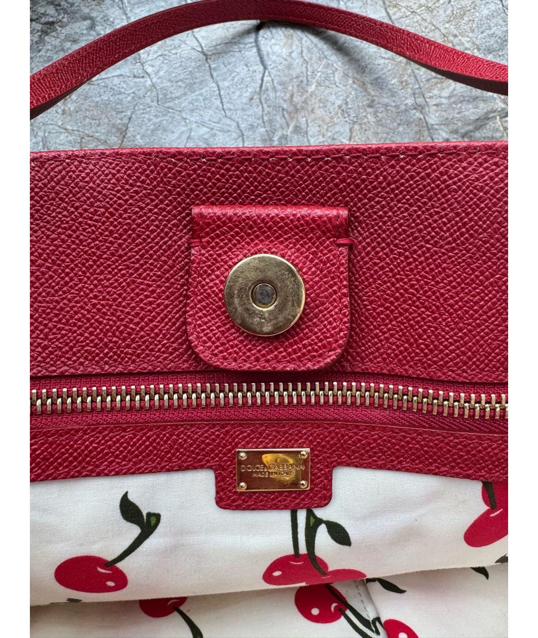 DOLCE&GABBANA Красная тканевая сумка тоут, фото 8