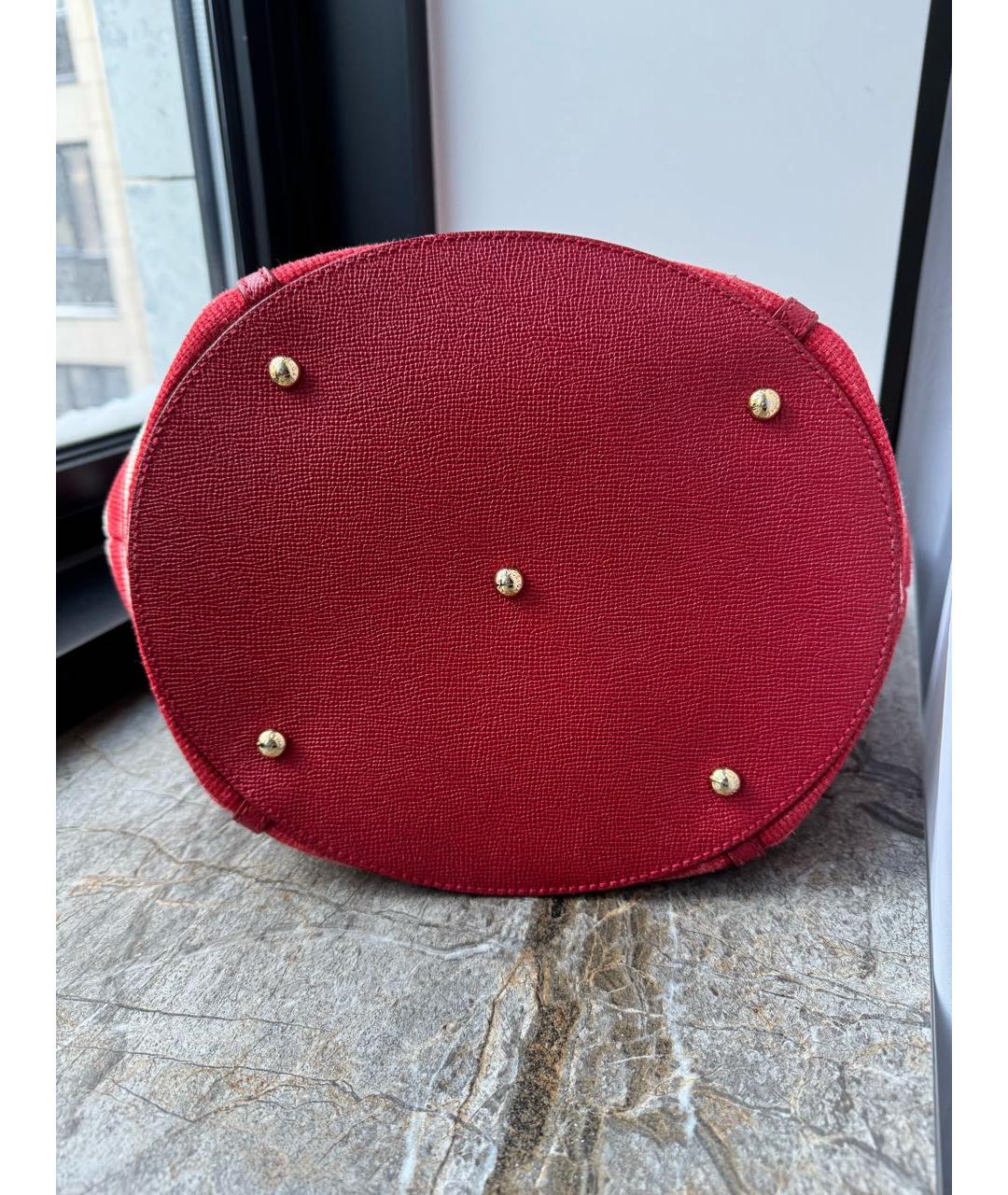 DOLCE&GABBANA Красная тканевая сумка тоут, фото 5
