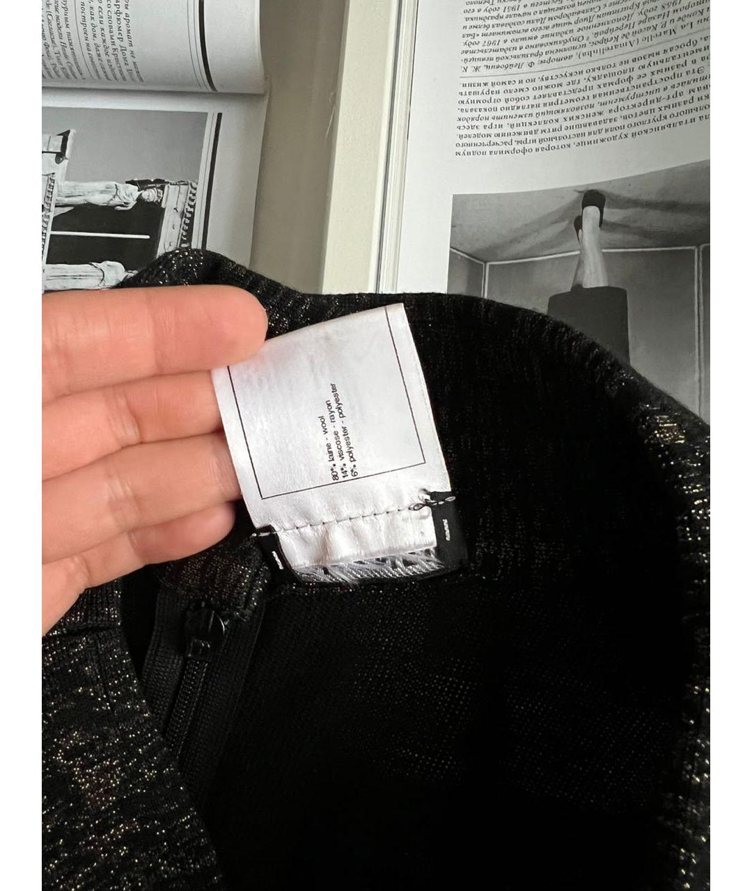 CHANEL Черное шерстяное повседневное платье, фото 4