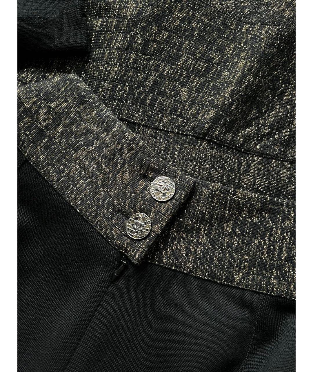 CHANEL Черное шерстяное повседневное платье, фото 5