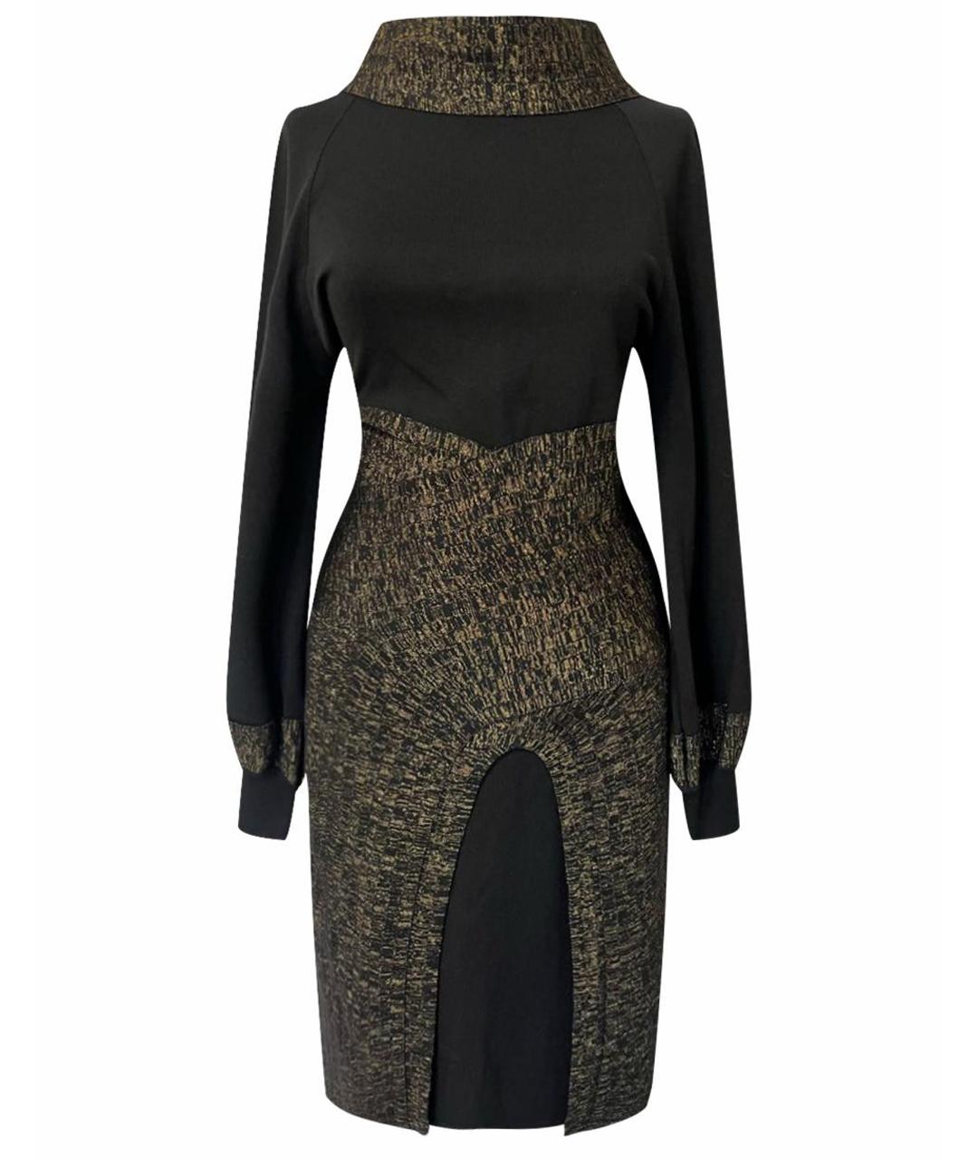 CHANEL Черное шерстяное повседневное платье, фото 1