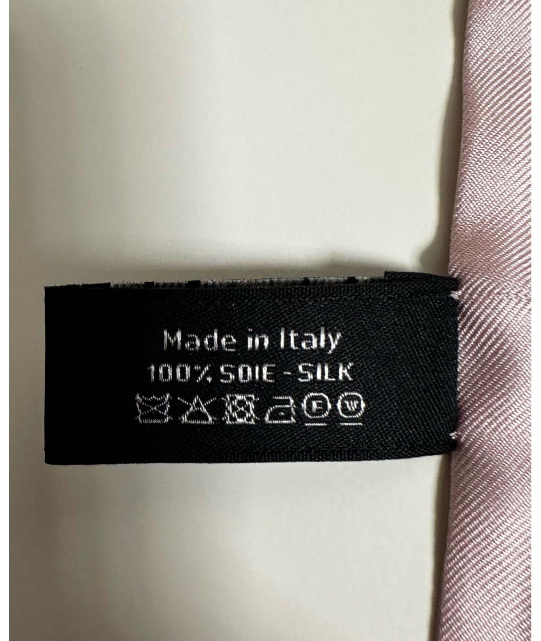 CHANEL Розовый шелковый шарф, фото 5