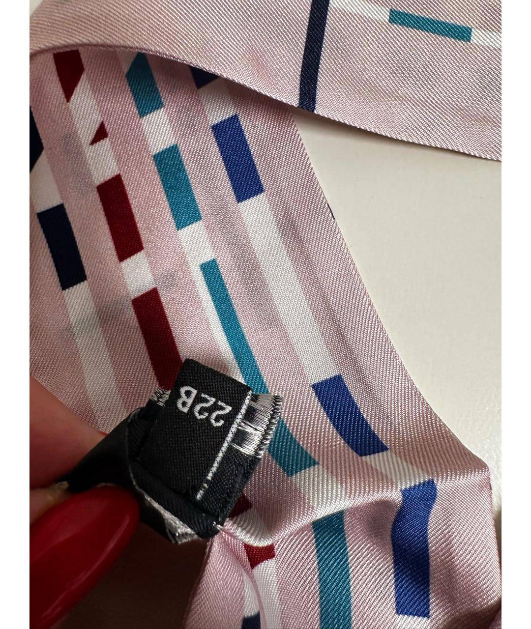 CHANEL Розовый шелковый шарф, фото 6