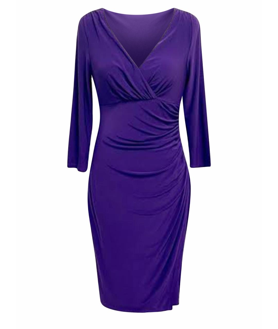 RALPH LAUREN COLLECTION Фиолетовое синтетическое коктейльное платье, фото 1