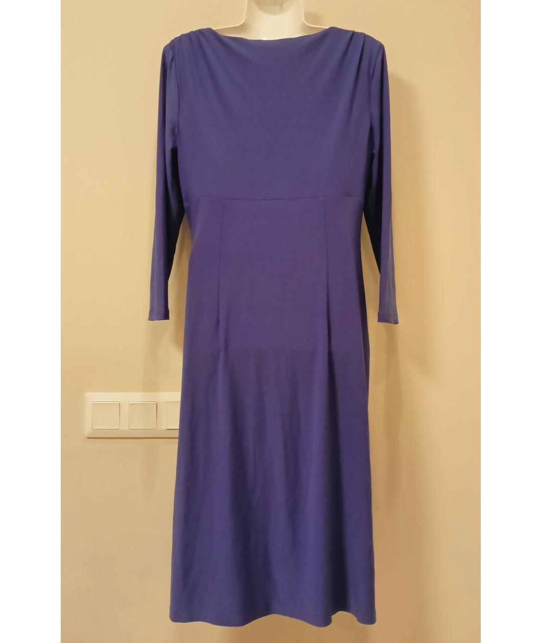 RALPH LAUREN COLLECTION Фиолетовое синтетическое коктейльное платье, фото 4