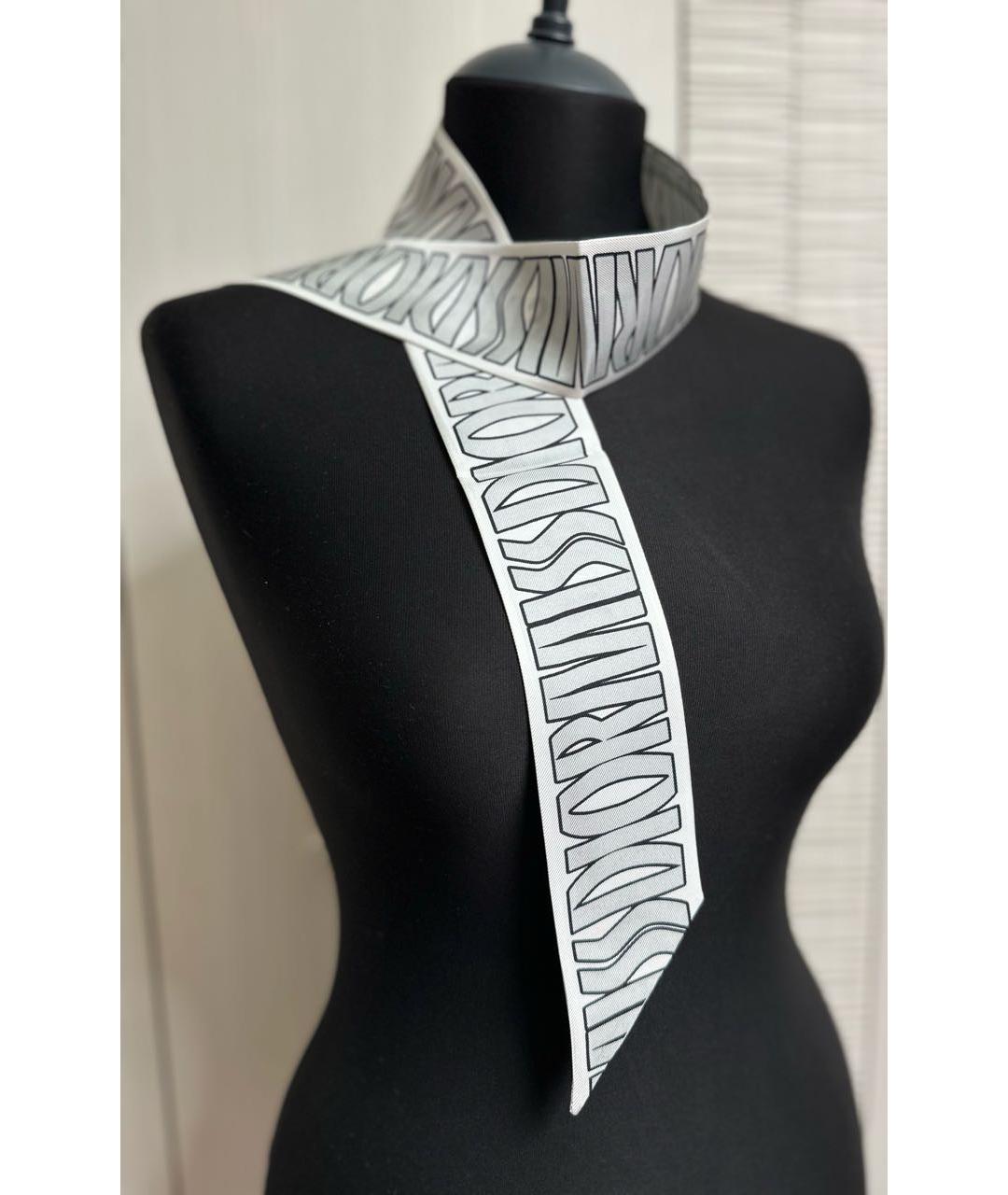 CHRISTIAN DIOR Серый шелковый шарф, фото 2