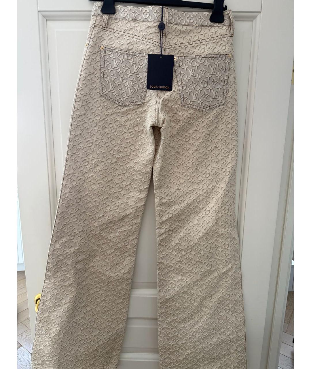 LOUIS VUITTON Бежевые хлопковые прямые джинсы, фото 2