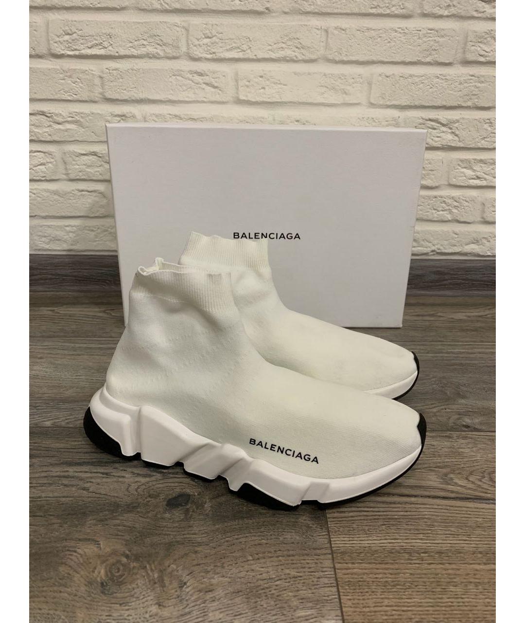 BALENCIAGA Белые текстильные кроссовки, фото 5