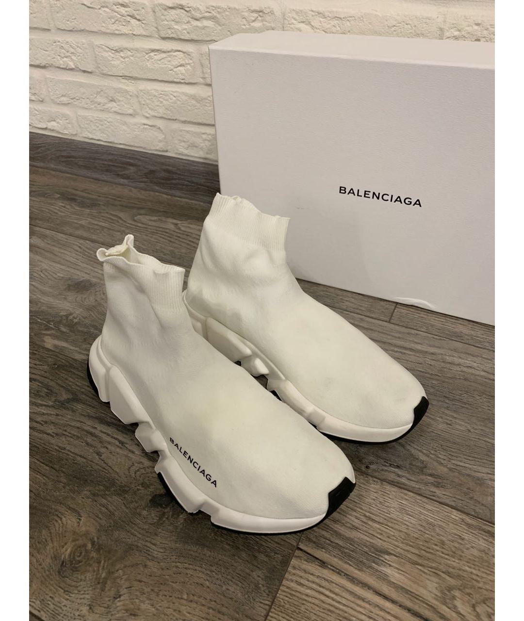 BALENCIAGA Белые текстильные кроссовки, фото 2
