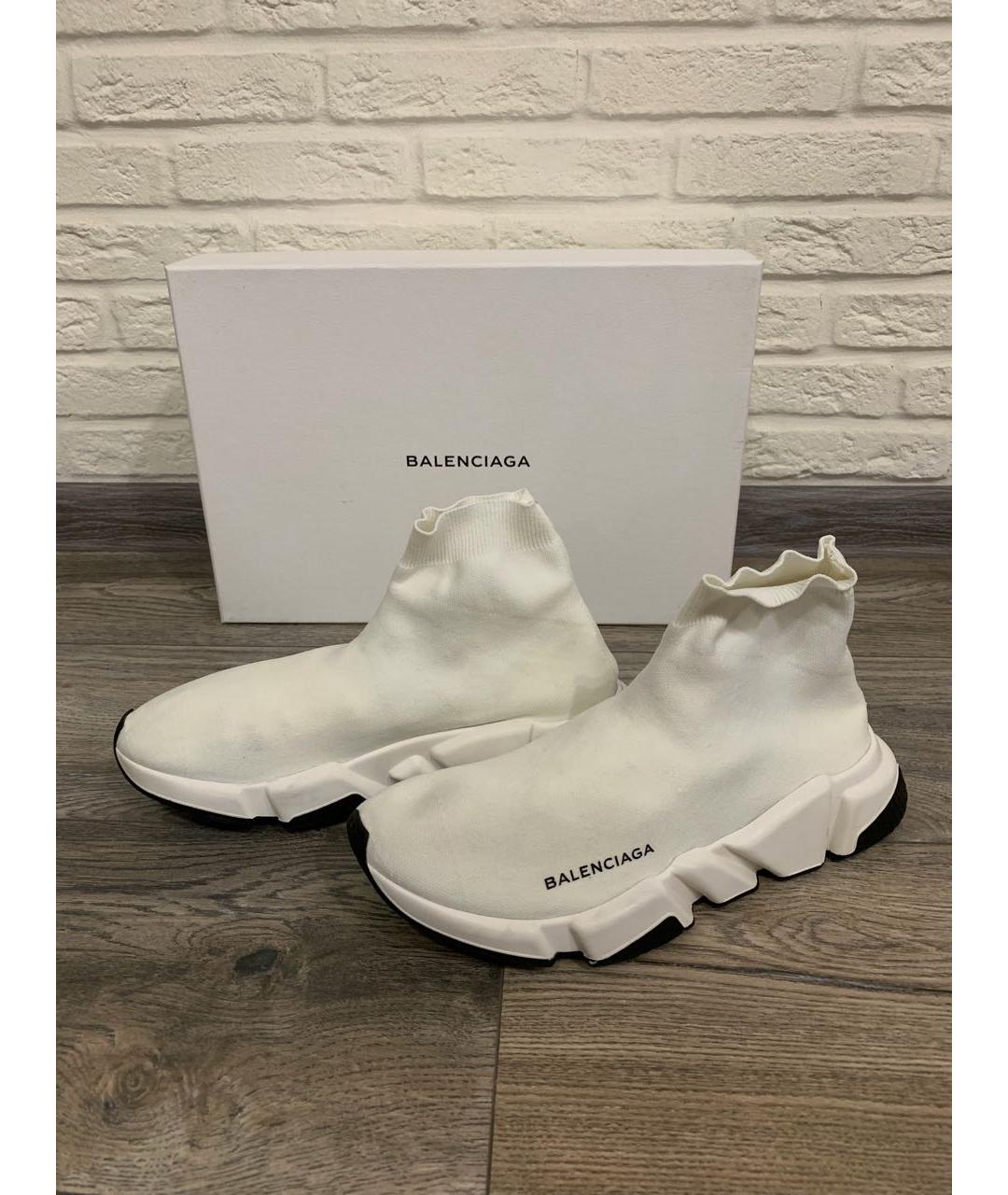 BALENCIAGA Белые текстильные кроссовки, фото 4