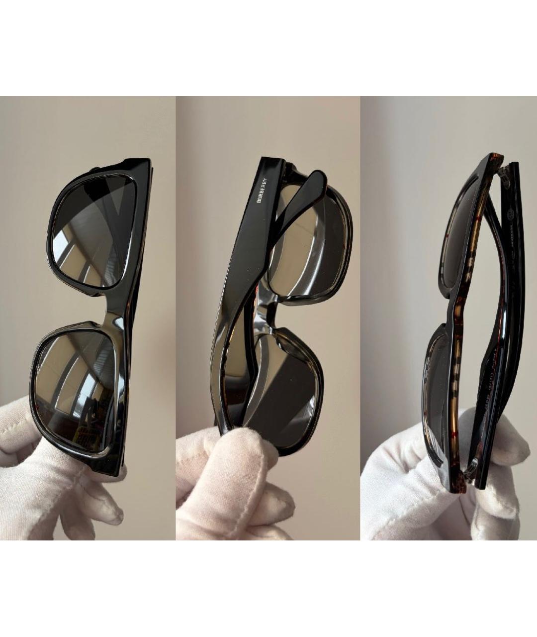 BURBERRY Черные пластиковые солнцезащитные очки, фото 6