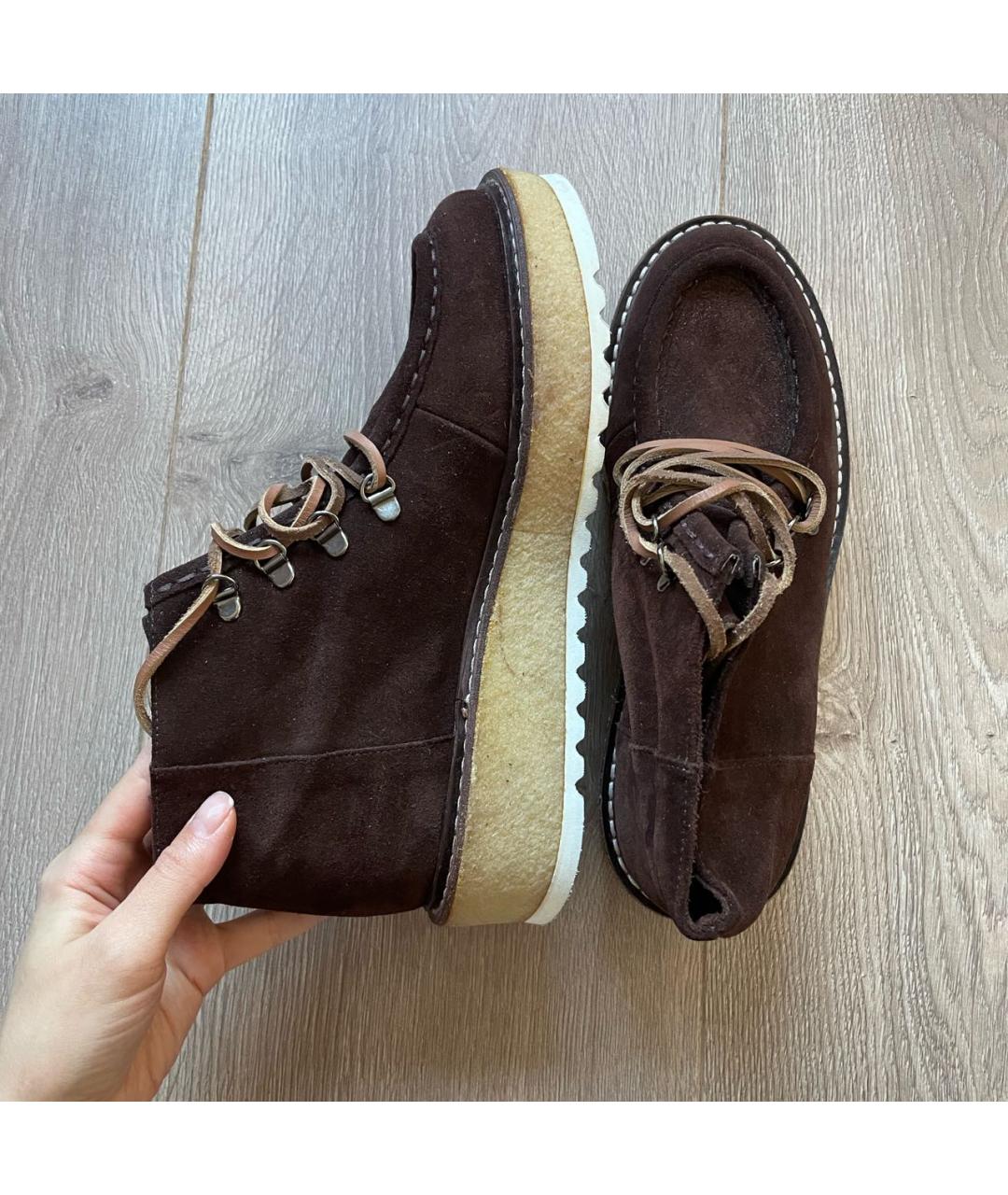 WEEKEND MAX MARA Коричневые замшевые ботинки, фото 3