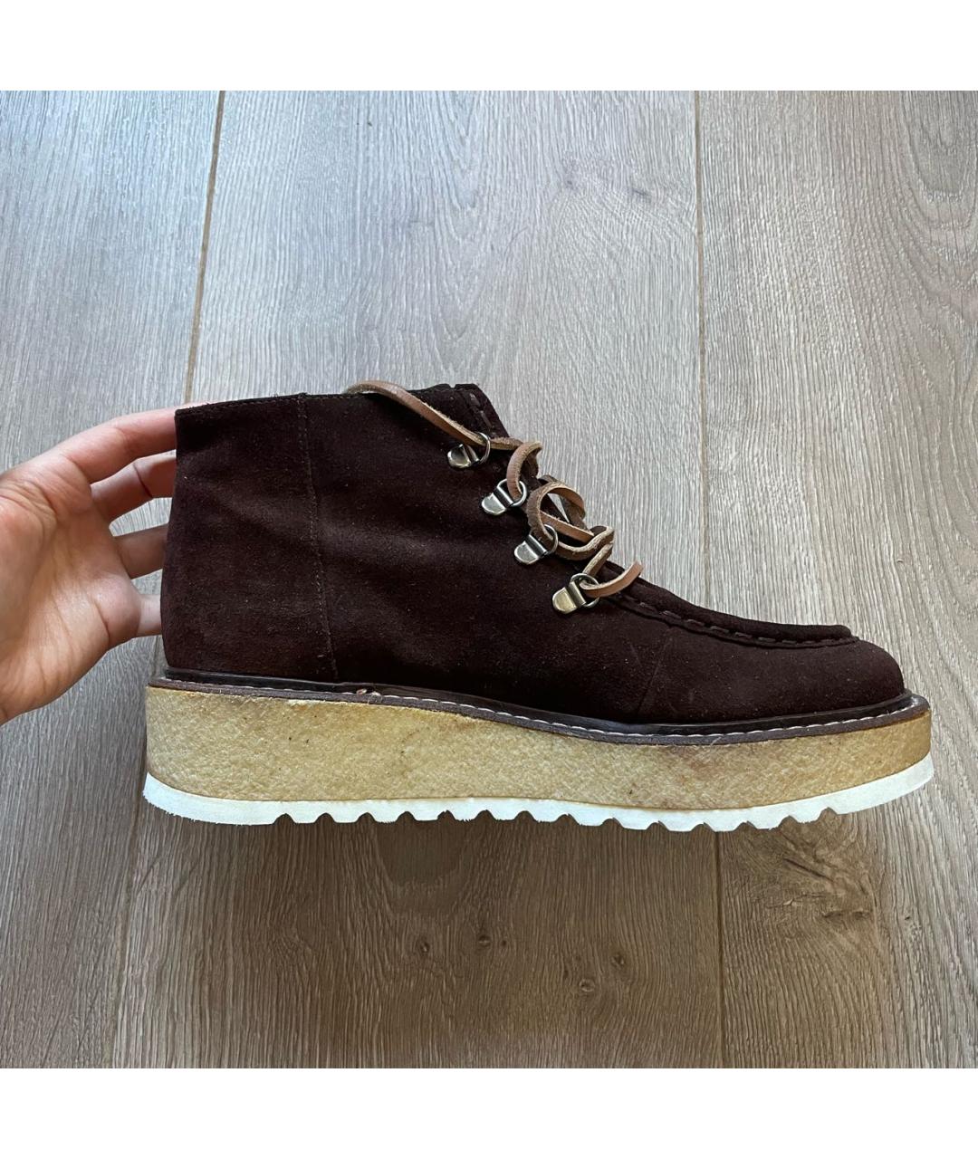 WEEKEND MAX MARA Коричневые замшевые ботинки, фото 9