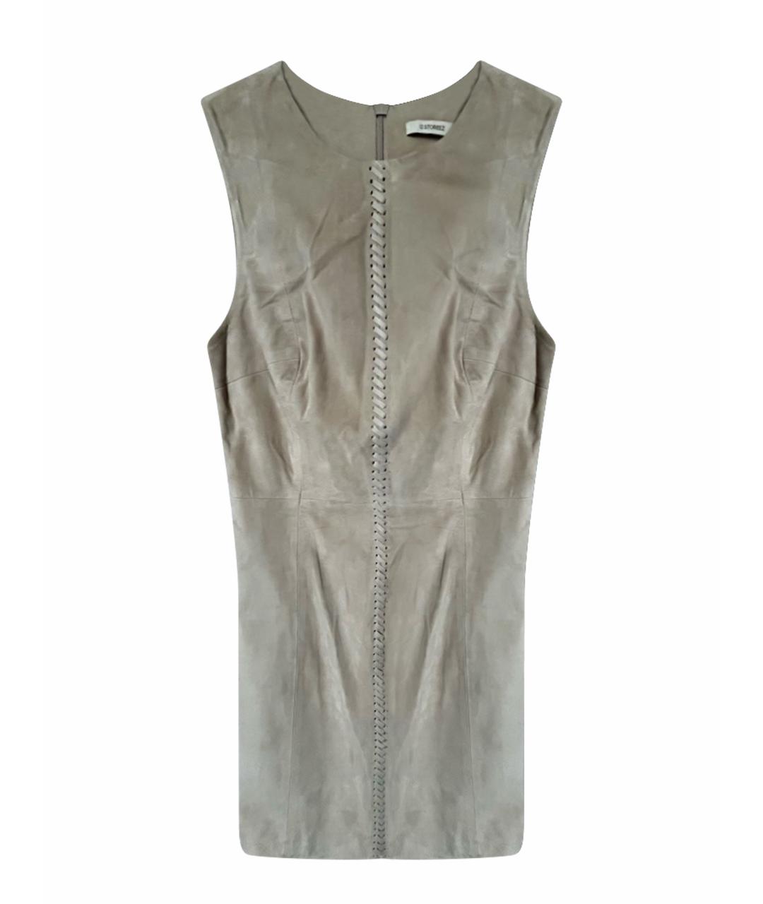 12 STOREEZ Бежевое замшевое повседневное платье, фото 1