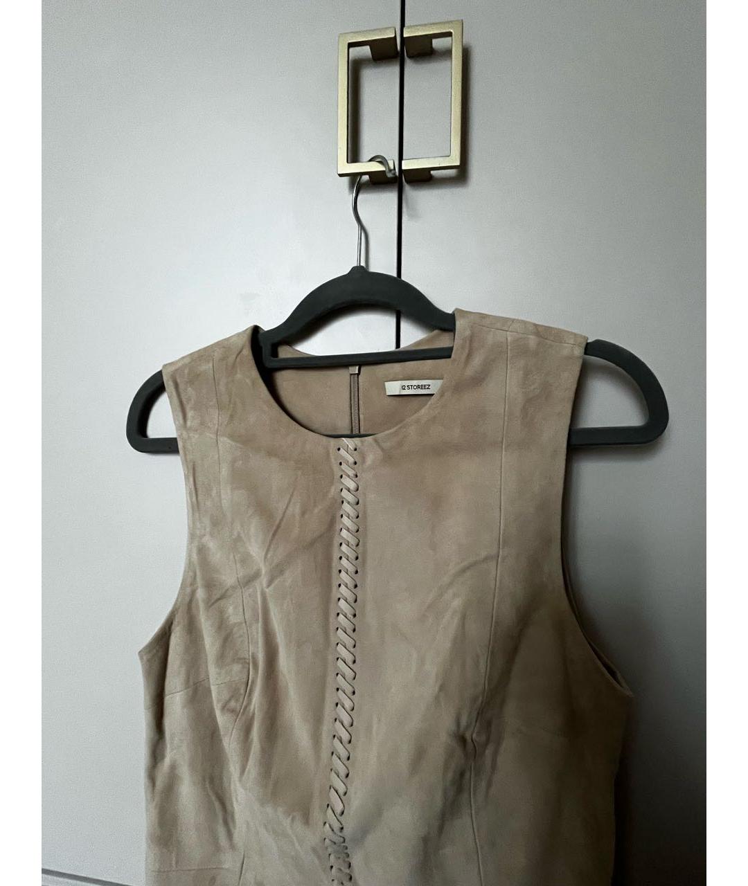 12 STOREEZ Бежевое замшевое повседневное платье, фото 3
