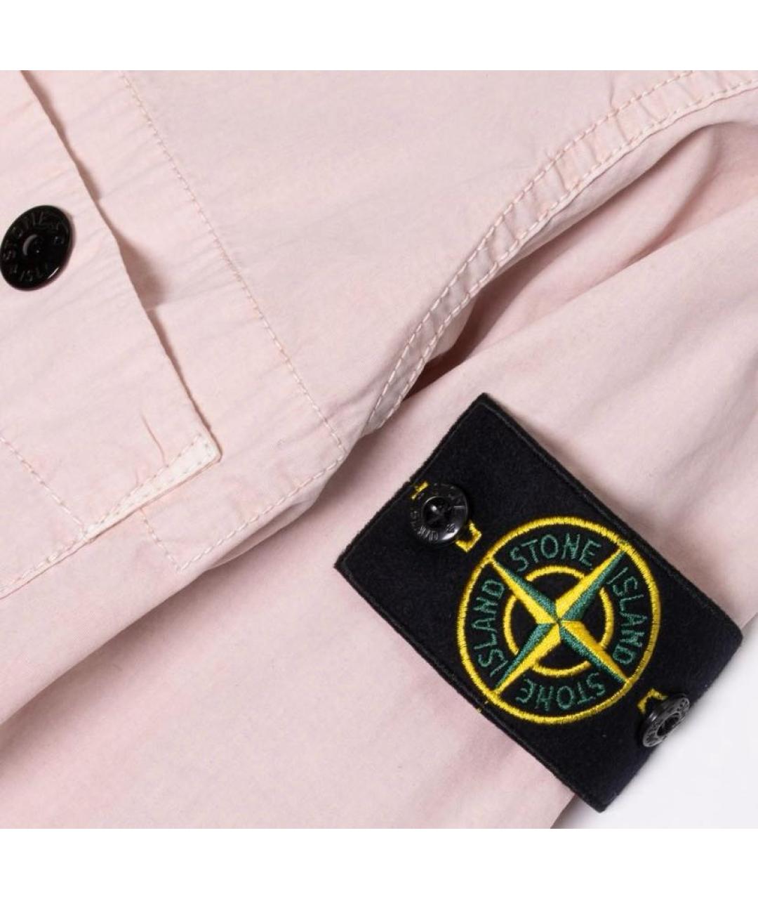 STONE ISLAND Коралловая хлопковая кэжуал рубашка, фото 4