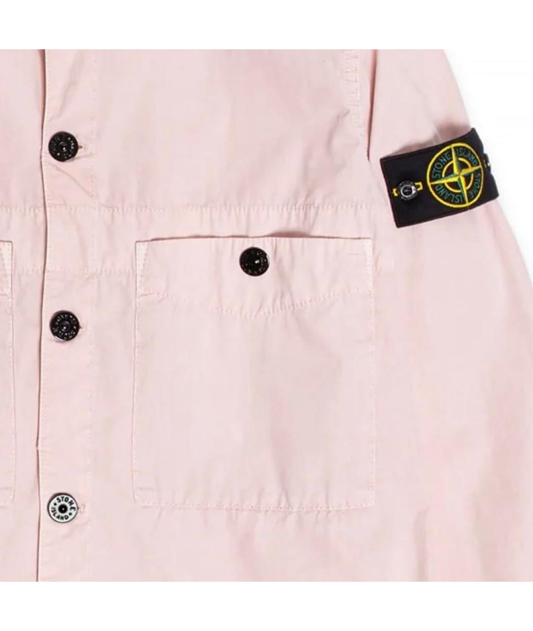 STONE ISLAND Коралловая хлопковая кэжуал рубашка, фото 6