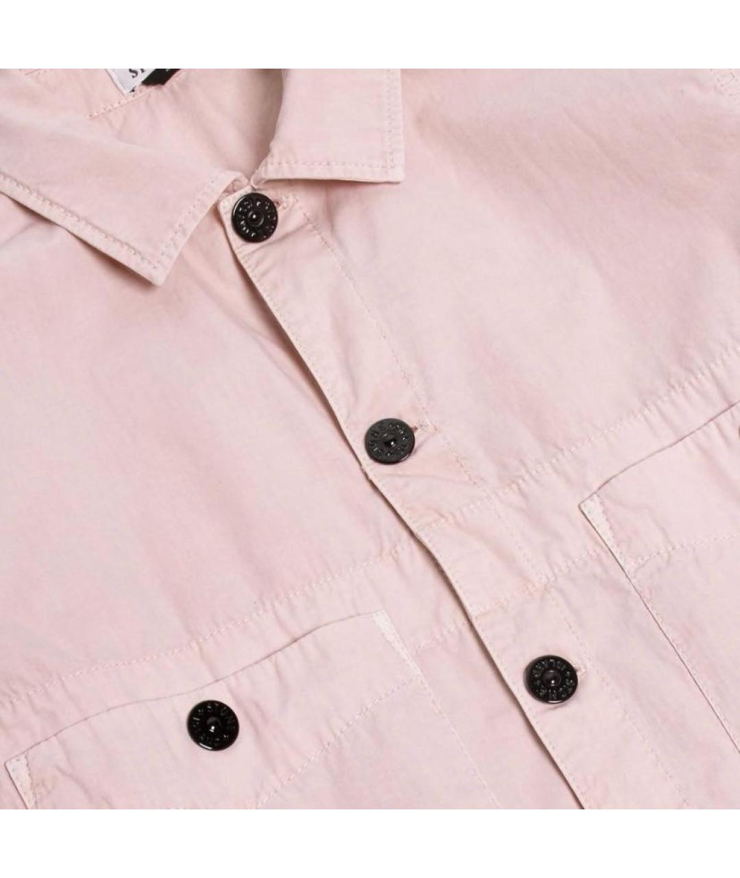 STONE ISLAND Коралловая хлопковая кэжуал рубашка, фото 3