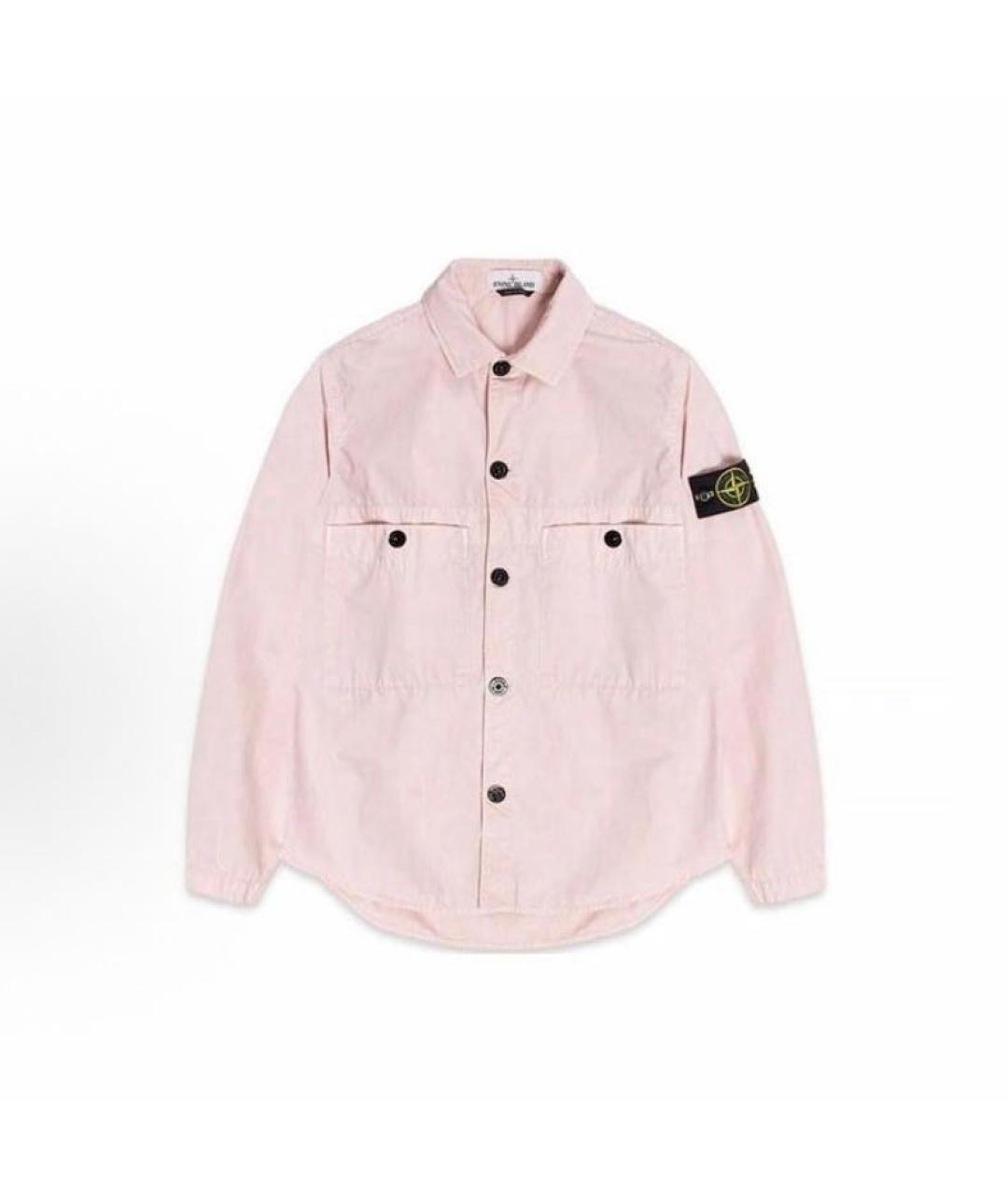 STONE ISLAND Коралловая хлопковая кэжуал рубашка, фото 7