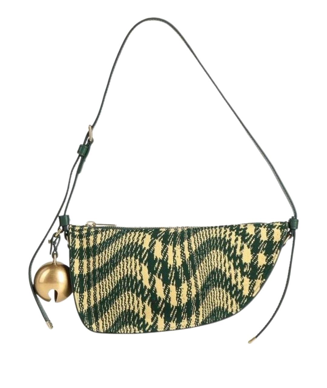 BURBERRY Зеленая тканевая сумка с короткими ручками, фото 1