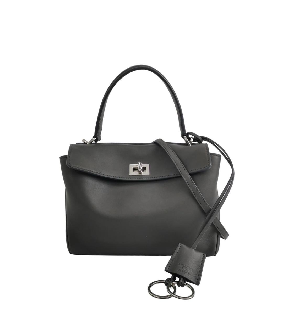 BALENCIAGA Черная кожаная сумка с короткими ручками, фото 1