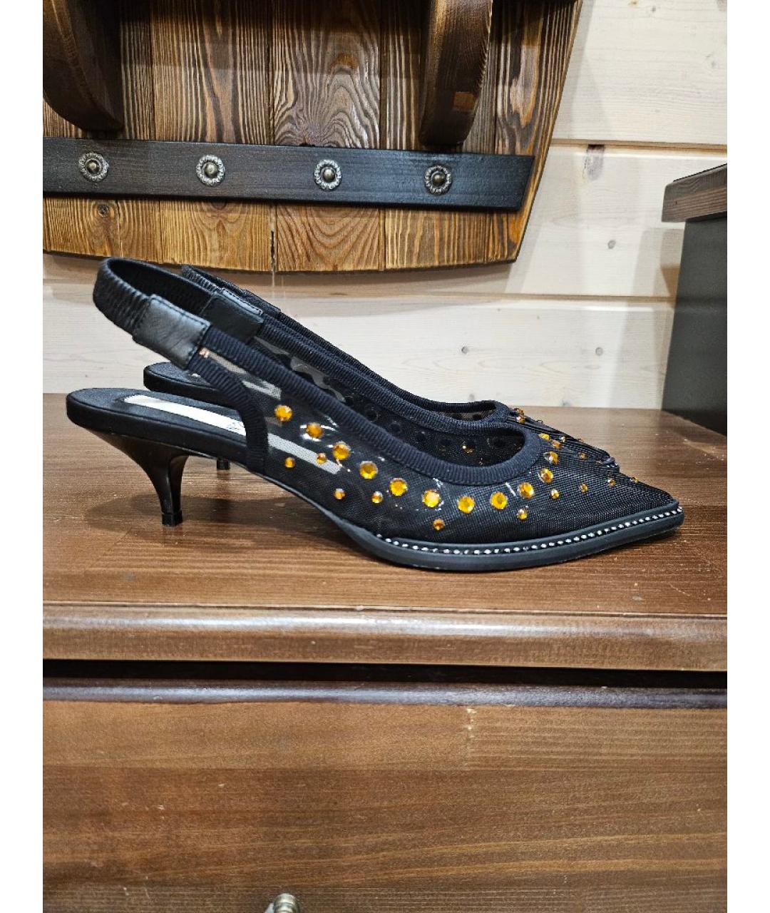 NO. 21 Черные синтетические босоножки, фото 5