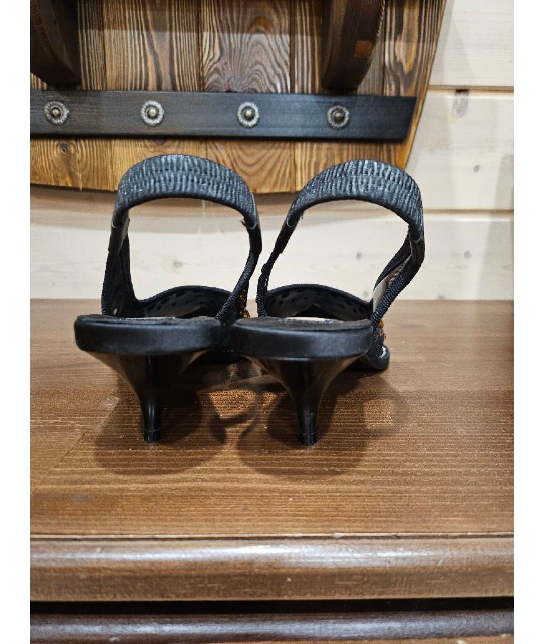 NO. 21 Черные синтетические босоножки, фото 3